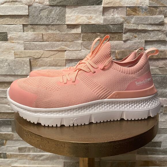 Timberland PRO A5VKY Pink Shoes 8.5 | Safety Toe, Anti-Fatigue, Slip-On NWOT - Picture 1 of 12